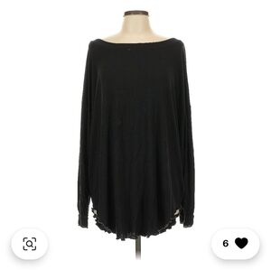 Free People Large Black Oversized Flowy Top EUC